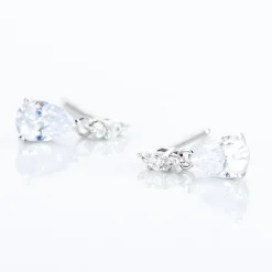 Boucles D'oreilles Pendantes Marie-helena Argent Oxyde De Zirconium