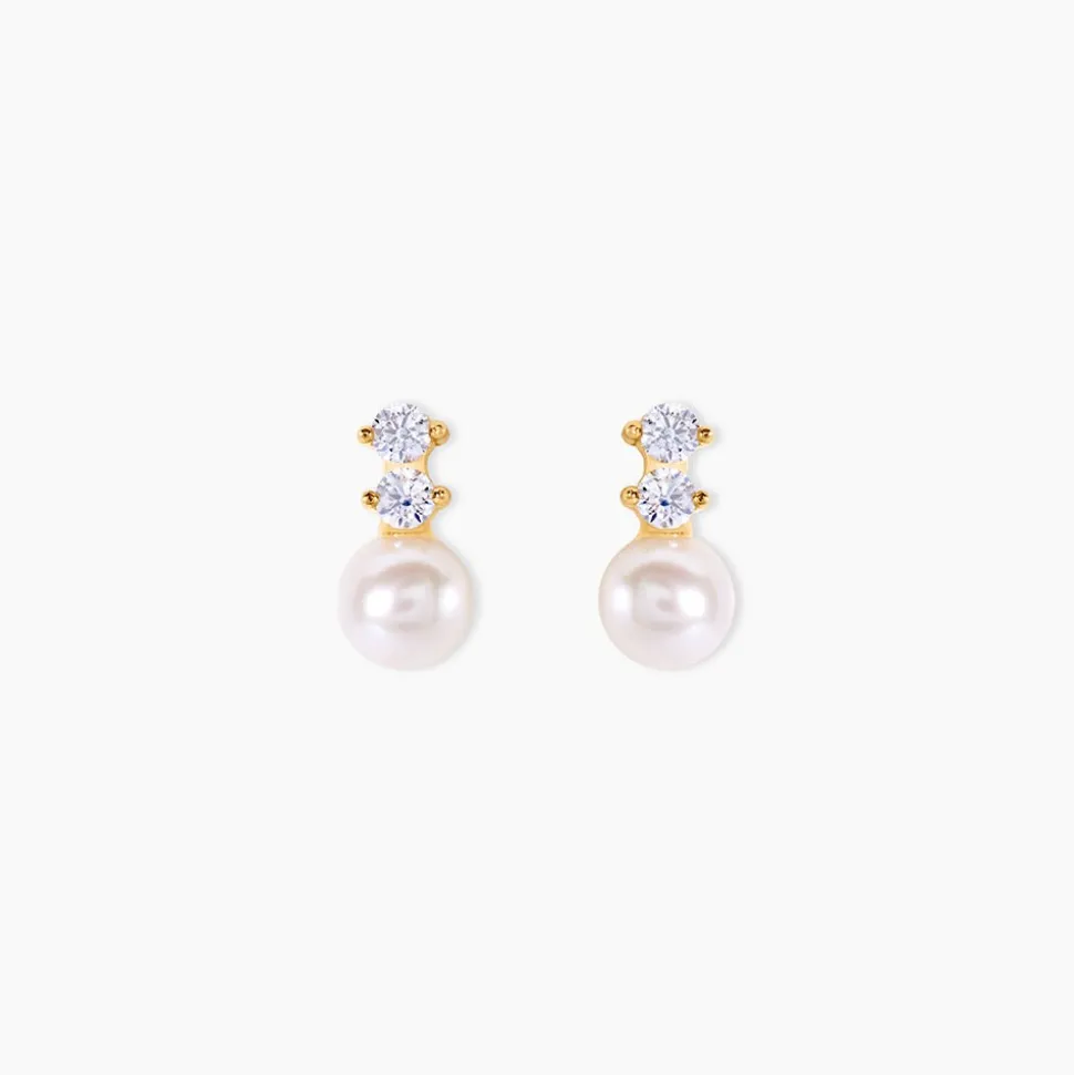 Boucles D'oreilles Pendantes Taima Or Jaune Perle De Culture