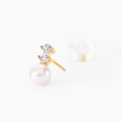 Boucles D'oreilles Pendantes Taima Or Jaune Perle De Culture