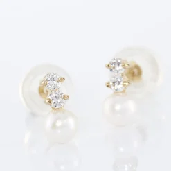 Boucles D'oreilles Pendantes Taima Or Jaune Perle De Culture