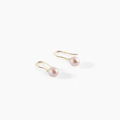 Boucles D'oreilles Pendantes Baroque Or Jaune Perle De Culture