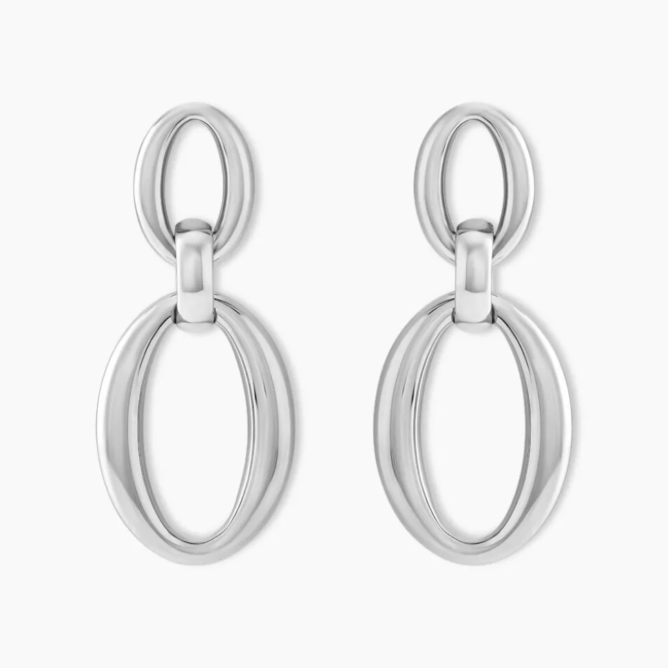Boucles D'oreilles Pendantes Zeilah Acier Blanc