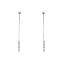 Boucles D'oreilles Pendantes Marjenka Or Blanc Diamant