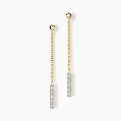 Boucles D'oreilles Pendantes Marjenka Or Jaune Diamant