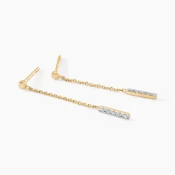 Boucles D'oreilles Pendantes Marjenka Or Jaune Diamant