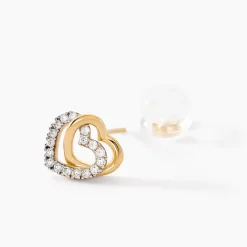 Marc Orian Bijoux Zirconium|Boucles D'Oreilles Cœur > Boucles D'oreilles Puces Ablaye Or Jaune Oxyde De Zirconium