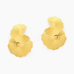 Marc Orian Boucles D'Oreilles Fleur|Boucles D'Oreilles Acier Inoxydable > Boucles D'oreilles Puces Acier Jaune