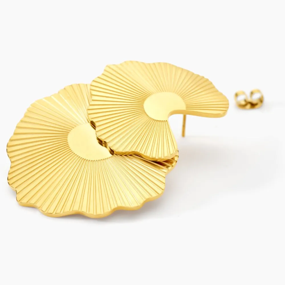 Marc Orian Boucles D'Oreilles Fleur|Boucles D'Oreilles Acier Inoxydable > Boucles D'oreilles Puces Acier Jaune
