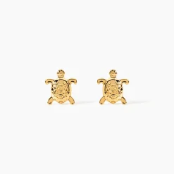 Boucles D'oreilles Puces Almahae Tortue Or Jaune