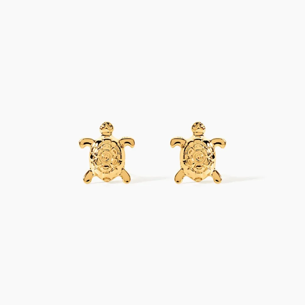 Boucles D'oreilles Puces Almahae Tortue Or Jaune