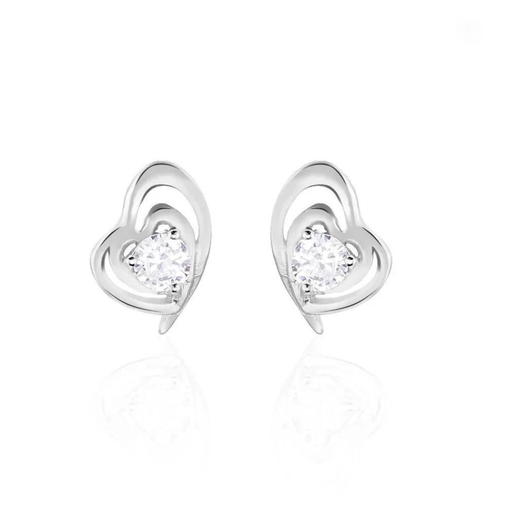 Marc Orian Bijoux Zirconium|Boucles D'Oreilles Argent > Boucles D'oreilles Puces Alou Argent Blanc Oxyde De Zirconium