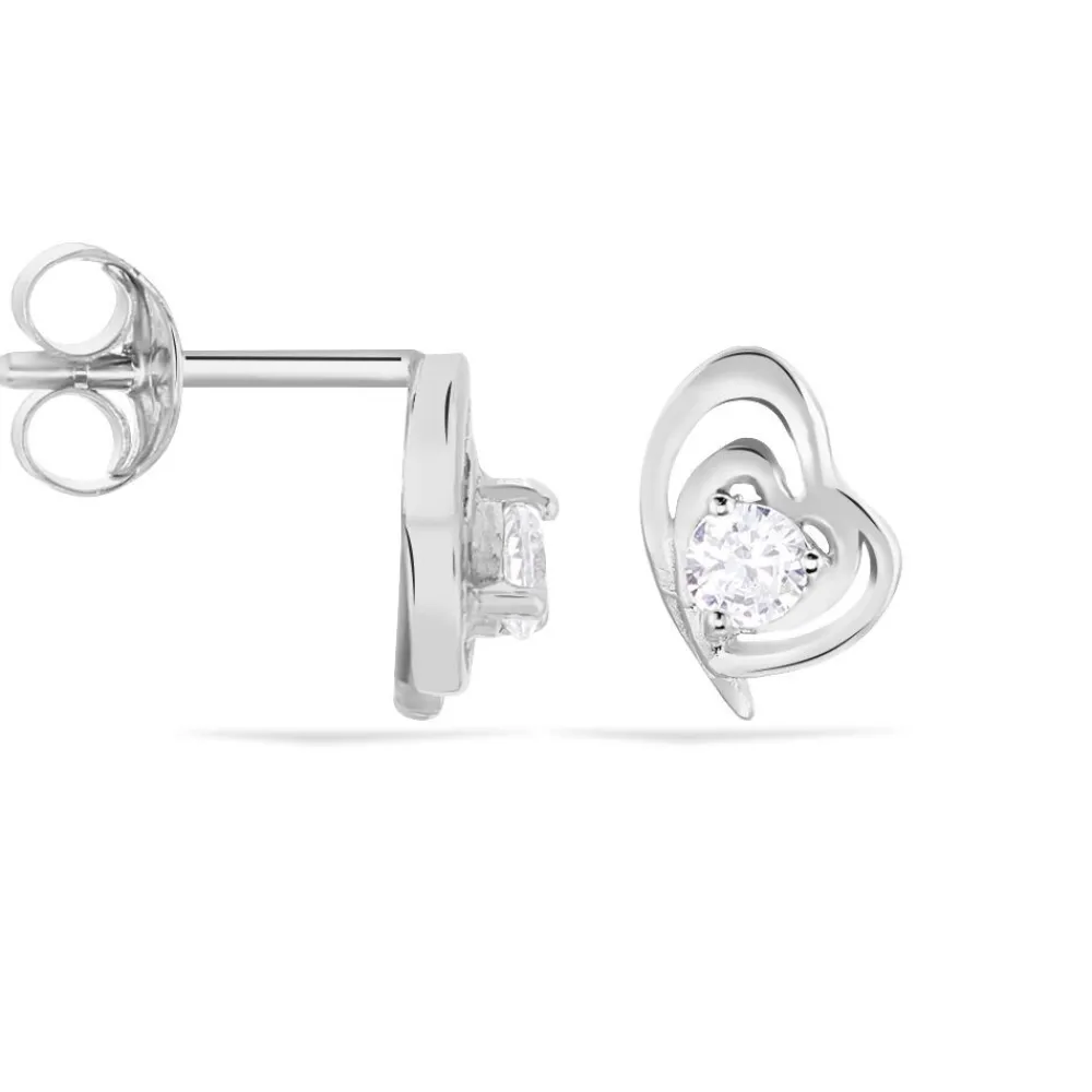 Marc Orian Bijoux Zirconium|Boucles D'Oreilles Argent > Boucles D'oreilles Puces Alou Argent Blanc Oxyde De Zirconium