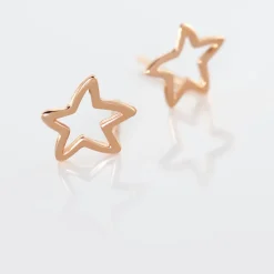Boucles D'oreilles Puces Alphonsine Etoile De Mer Or Rose