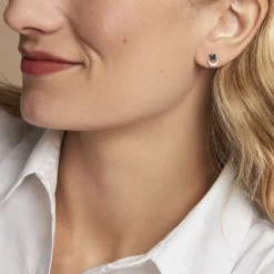Marc Orian Cadeaux Mariage|Anniversaire De Mariage > Boucles D'oreilles Puces Ambrosine Or Jaune Saphir Diamant