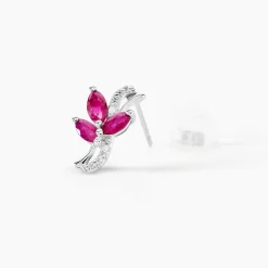 Marc Orian Cadeaux Mariage|Anniversaire De Mariage > Boucles D'oreilles Puces Angie Or Blanc Diamant Et Rubis