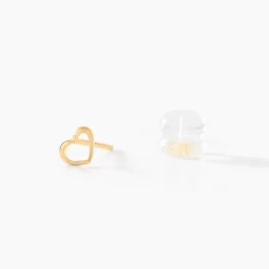 Boucles D'oreilles Puces Anne-maudae Coeurs Or Jaune