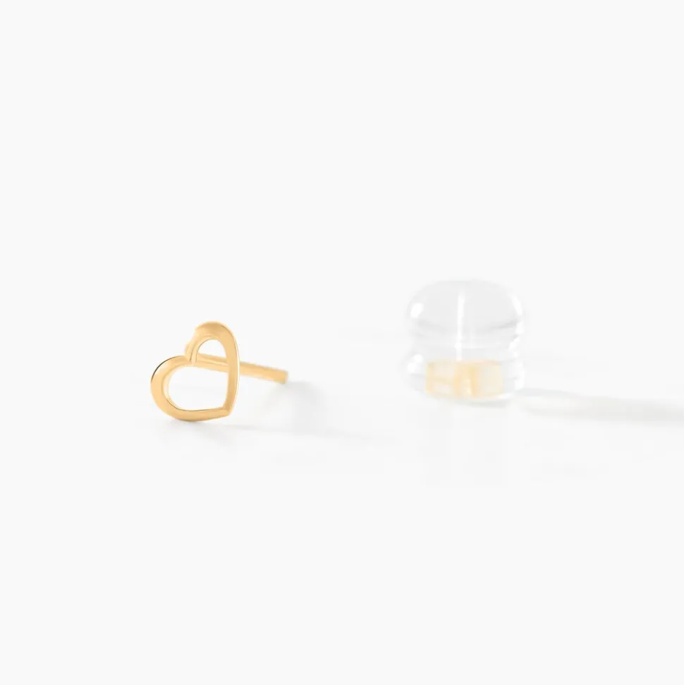 Boucles D'oreilles Puces Anne-maudae Coeurs Or Jaune