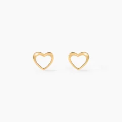 Boucles D'oreilles Puces Anne-maudae Coeurs Or Jaune
