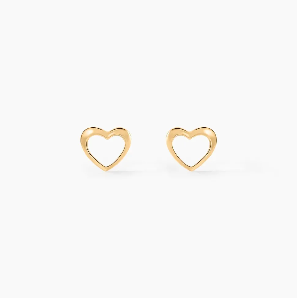 Boucles D'oreilles Puces Anne-maudae Coeurs Or Jaune