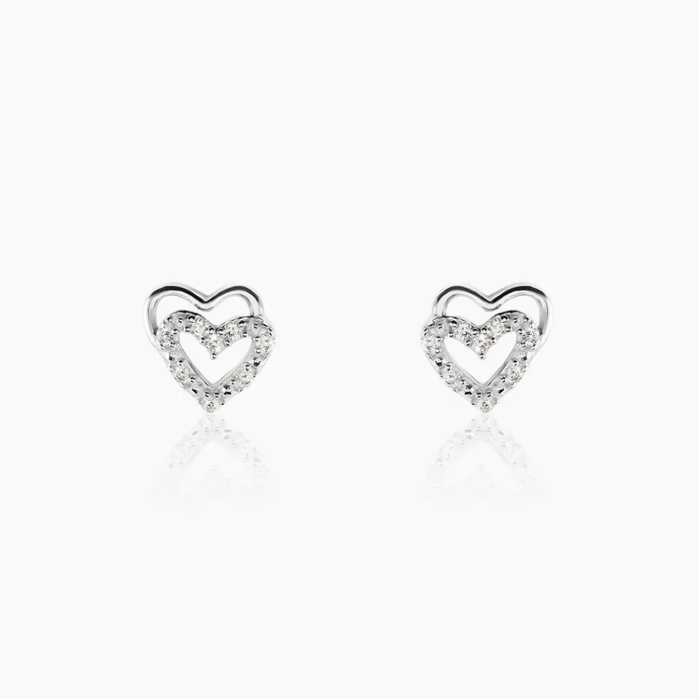 Marc Orian Bijoux Zirconium|Boucles D'Oreilles Argent > Boucles D'oreilles Puces Aoki Argent Blanc Oxyde De Zirconium