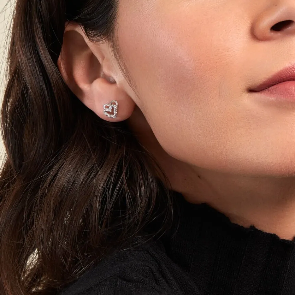 Marc Orian Bijoux Zirconium|Boucles D'Oreilles Argent > Boucles D'oreilles Puces Aoki Argent Blanc Oxyde De Zirconium