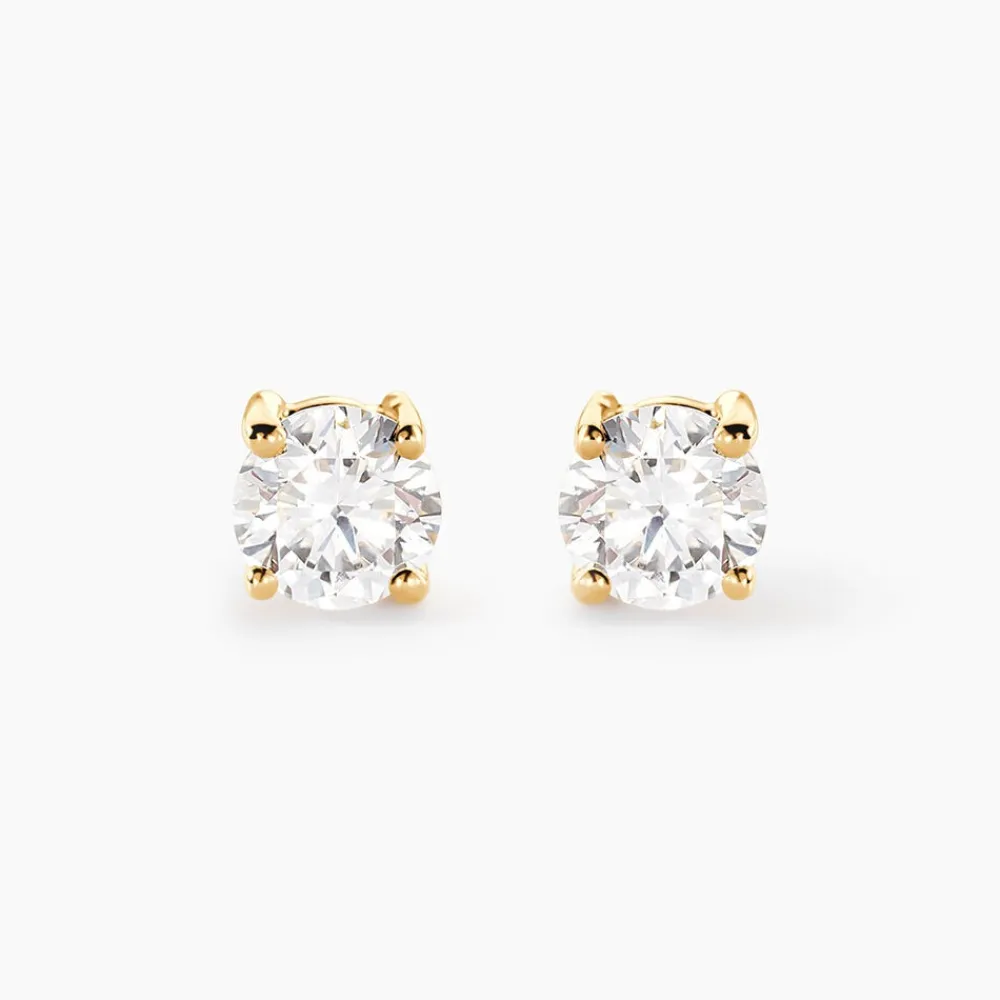 Marc Orian Bijoux Or|Boucles D'Oreilles Mariage > Boucles D'Oreilles Puces Aphrodite Ld Or Jaune Diamant Synthétique