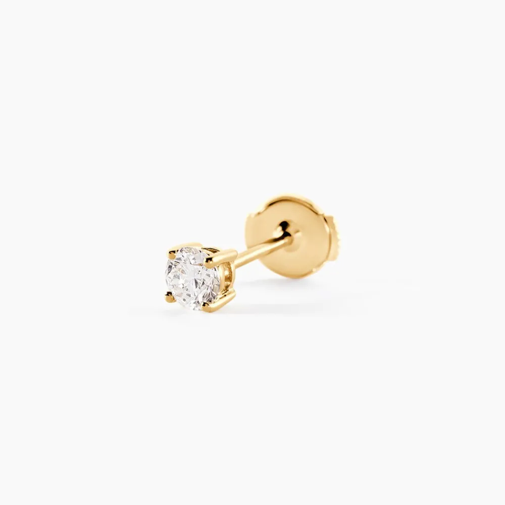Marc Orian Bijoux Or|Boucles D'Oreilles Mariage > Boucles D'Oreilles Puces Aphrodite Ld Or Jaune Diamant Synthétique
