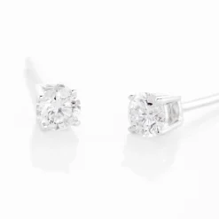 Boucles D'oreilles Puces Aphrodite Or Blanc Diamant