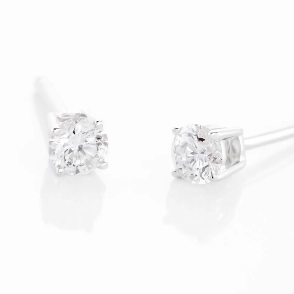 Boucles D'oreilles Puces Aphrodite Or Blanc Diamant