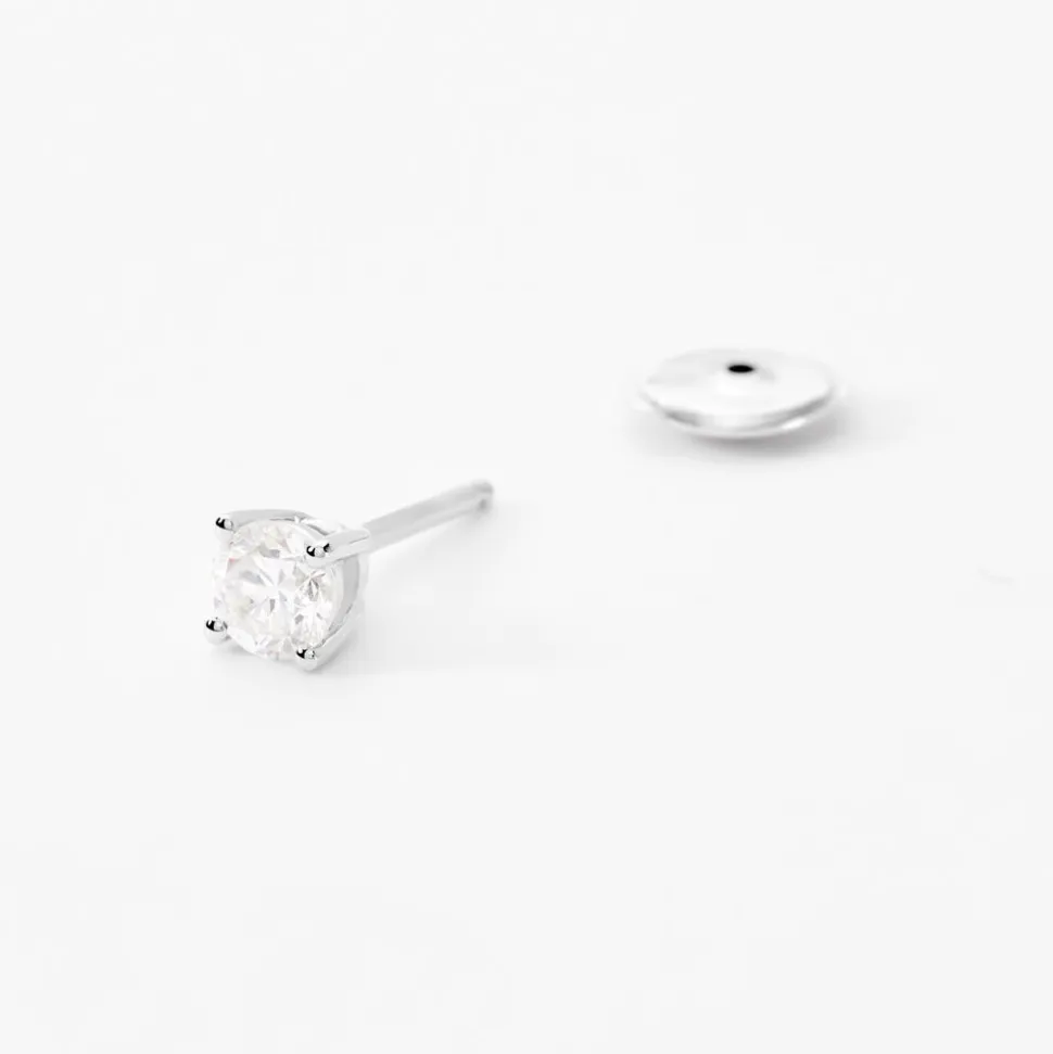Boucles D'oreilles Puces Aphrodite Or Blanc Diamant