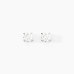 Boucles D'oreilles Puces Aphrodite Or Blanc Diamant