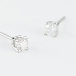 Boucles D'oreilles Puces Aphrodite Or Blanc Diamant