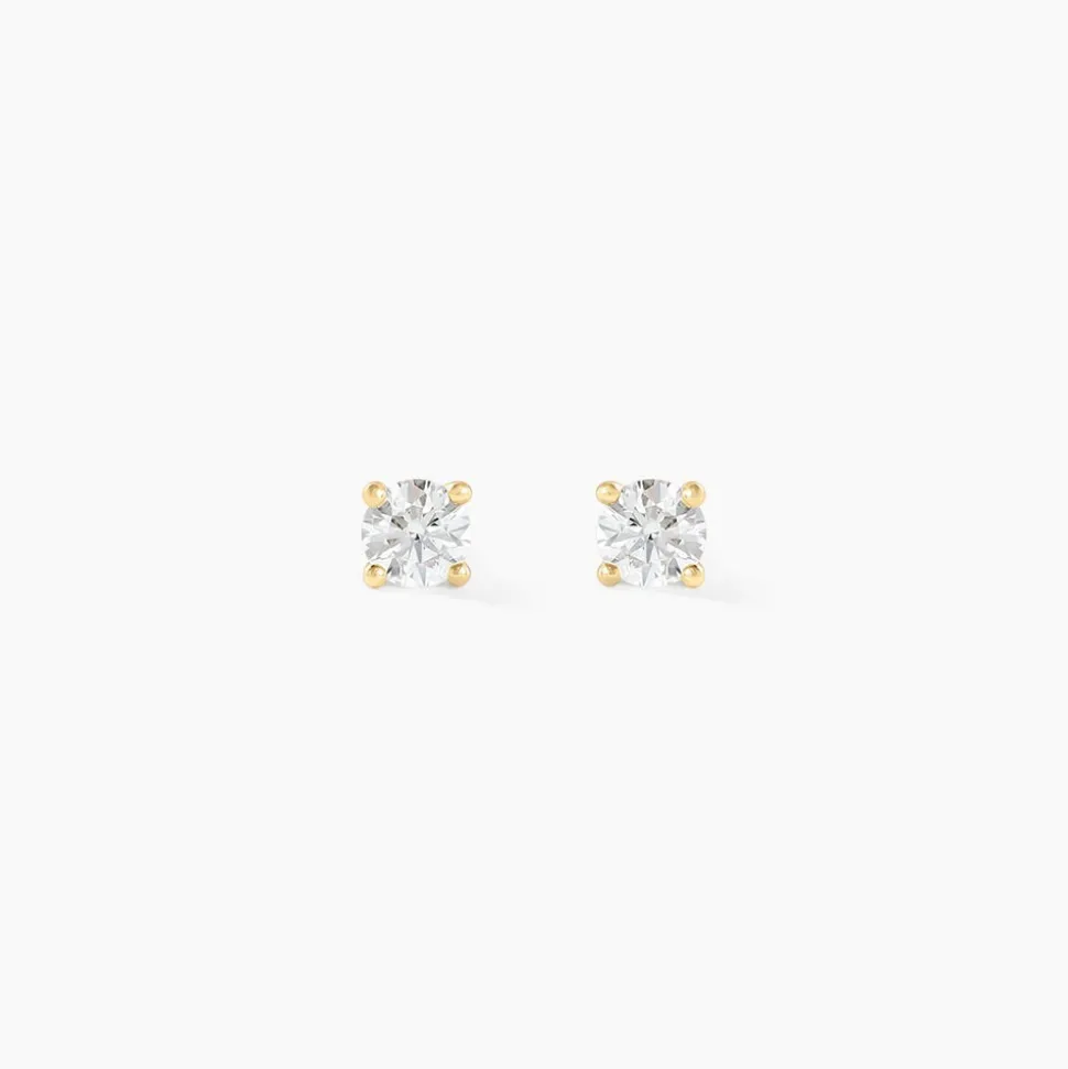 Boucles D'oreilles Puces Aphrodite Or Jaune Diamant