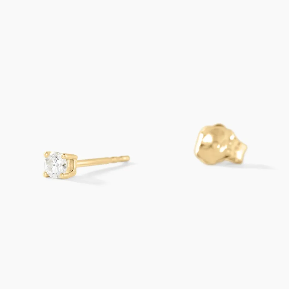 Boucles D'oreilles Puces Aphrodite Or Jaune Diamant
