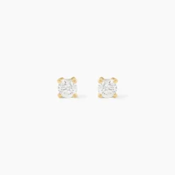 Boucles D'oreilles Puces Aphrodite Or Jaune Diamant