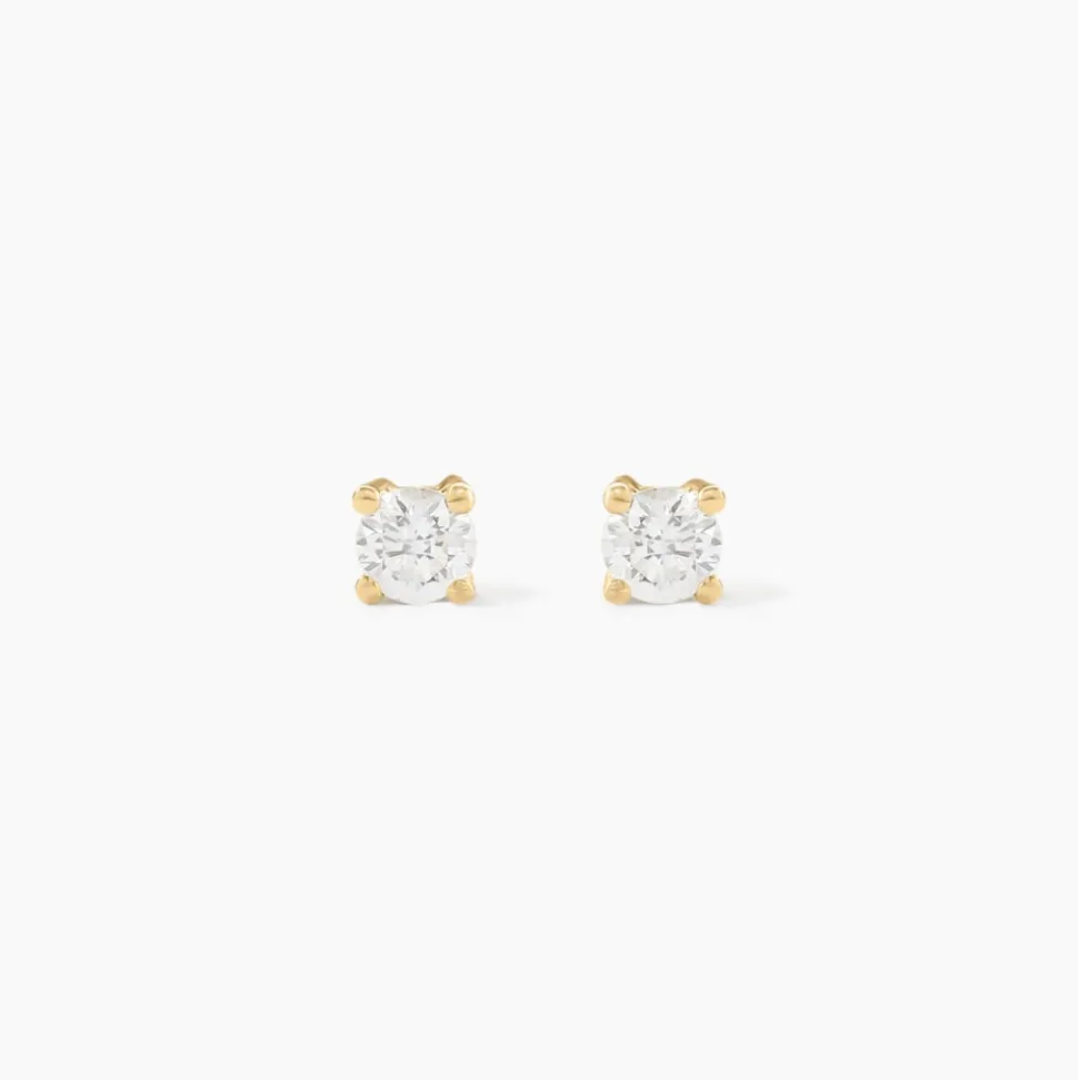 Boucles D'oreilles Puces Aphrodite Or Jaune Diamant