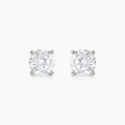 Boucles D'oreilles Puces Aphrodite Or Blanc Diamant