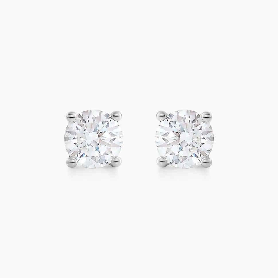Boucles D'oreilles Puces Aphrodite Or Blanc Diamant