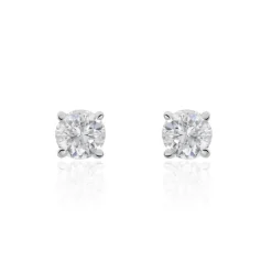 Boucles D'oreilles Puces Aphrodite Or Blanc Diamant