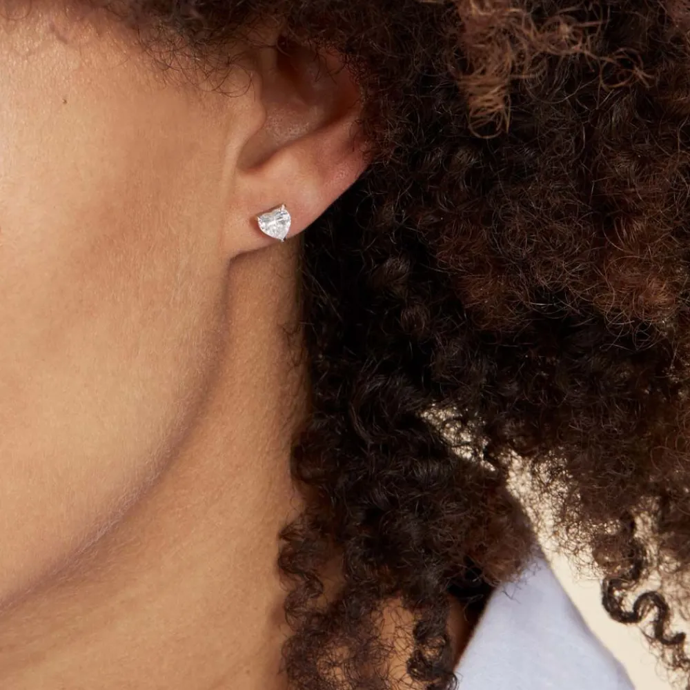 Marc Orian Bijoux Zirconium|Boucles D'Oreilles Argent > Boucles D'oreilles Puces Argent Blanc Schull Oxydes De Zirconium