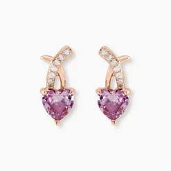Boucles D'oreilles Puces Argent Rose Avalon Oxyde De Zirconium