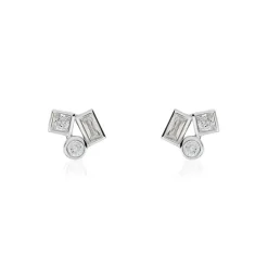 Boucles D'oreilles Puces Argent Duredle Oxydes De Zirconium