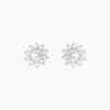 Marc Orian Bijoux Perles|Boucles D'Oreilles Fleur > Boucles D'oreilles Puces Argent Blanc Cheri Perle De Culture Oxydes