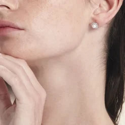 Marc Orian Bijoux Perles|Boucles D'Oreilles Fleur > Boucles D'oreilles Puces Argent Blanc Cheri Perle De Culture Oxydes