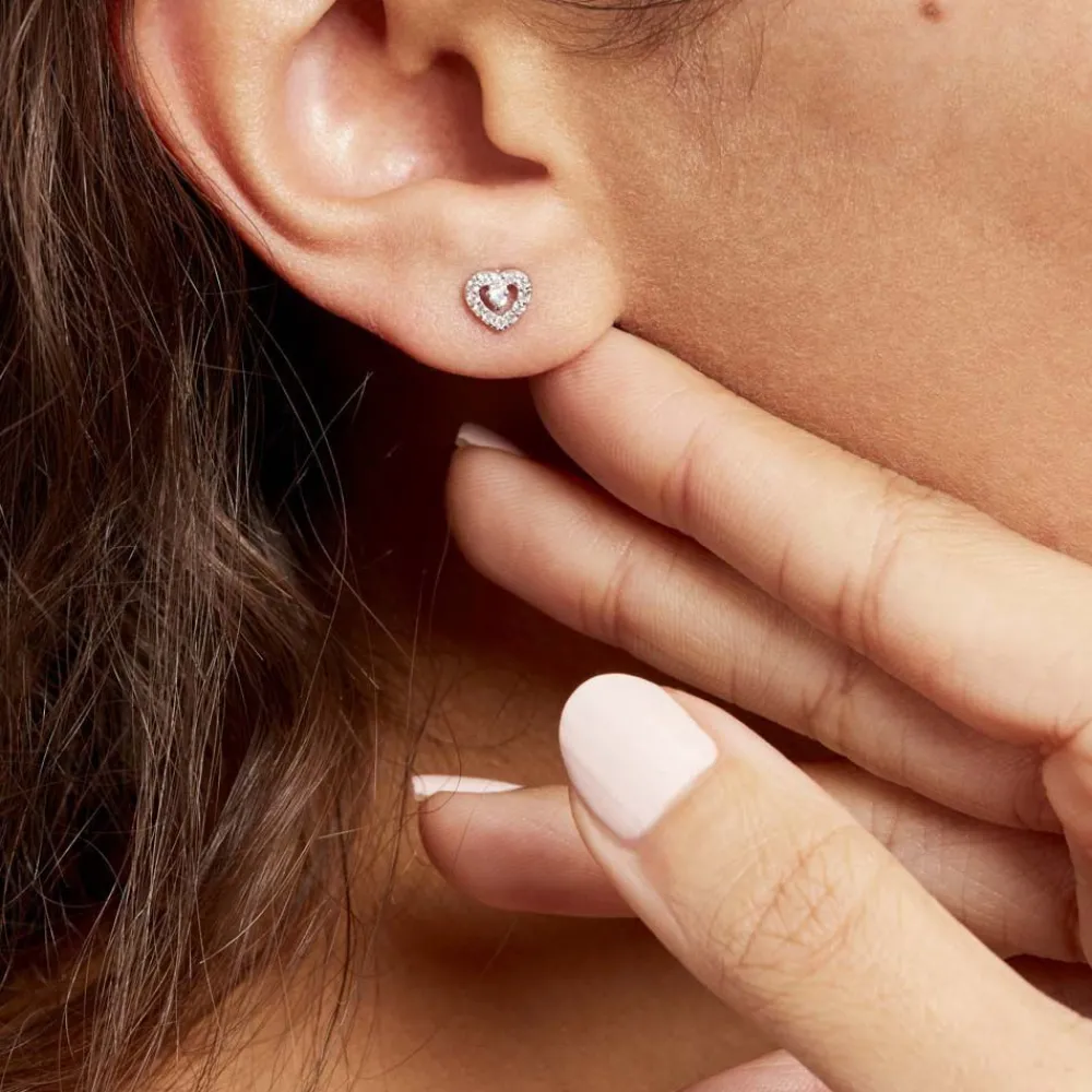 Marc Orian Bijoux Zirconium|Boucles D'Oreilles Argent > Boucles D'oreilles Puces Argent Blanc Gautiere Oxydes De Zirconium