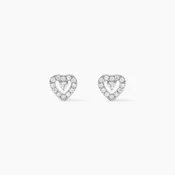 Marc Orian Bijoux Zirconium|Boucles D'Oreilles Argent > Boucles D'oreilles Puces Argent Blanc Gautiere Oxydes De Zirconium