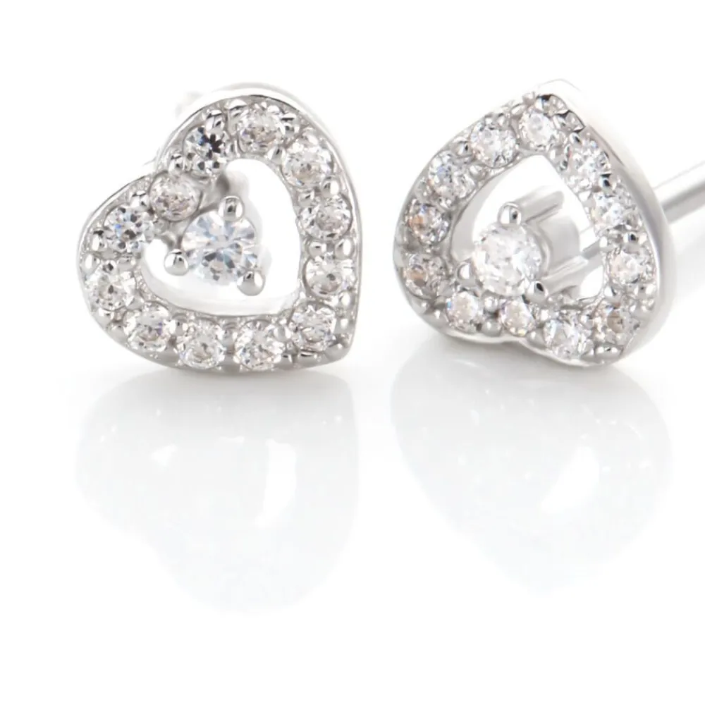 Marc Orian Bijoux Zirconium|Boucles D'Oreilles Argent > Boucles D'oreilles Puces Argent Blanc Gautiere Oxydes De Zirconium