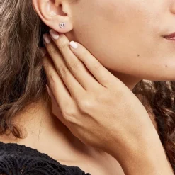 Marc Orian Bijoux Zirconium|Boucles D'Oreilles Argent > Boucles D'oreilles Puces Argent Blanc Gautiere Oxydes De Zirconium