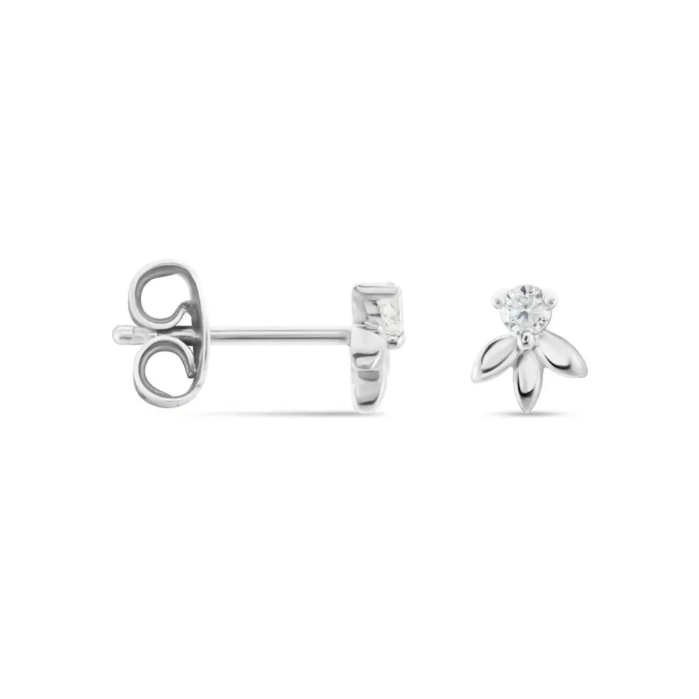 Marc Orian Bijoux Zirconium|Boucles D'Oreilles Fleur > Boucles D'oreilles Puces Argent Blanc Braxton Oxydes De Zirconium