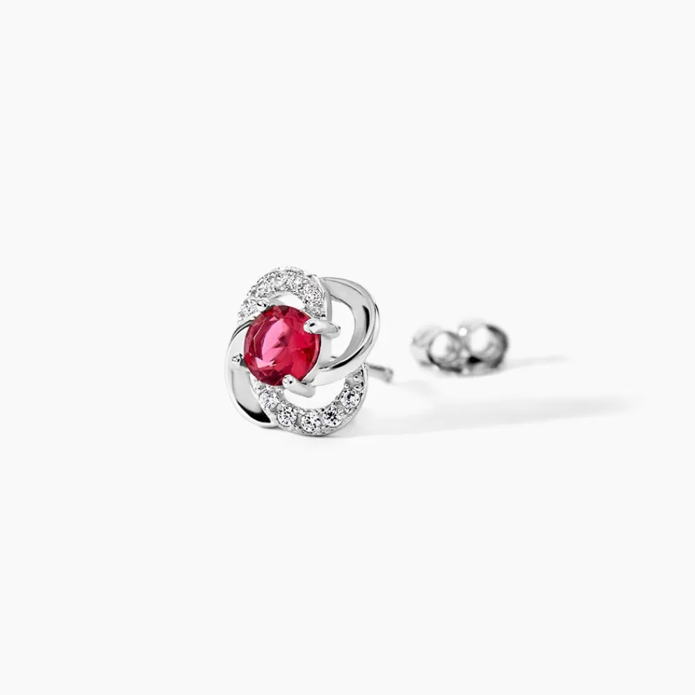 Marc Orian Boucles D'Oreilles Fleur|Boucles D'Oreilles Argent > Boucles D'oreilles Puces Argent Blanc Clover Verre Oxydes De Zirconium